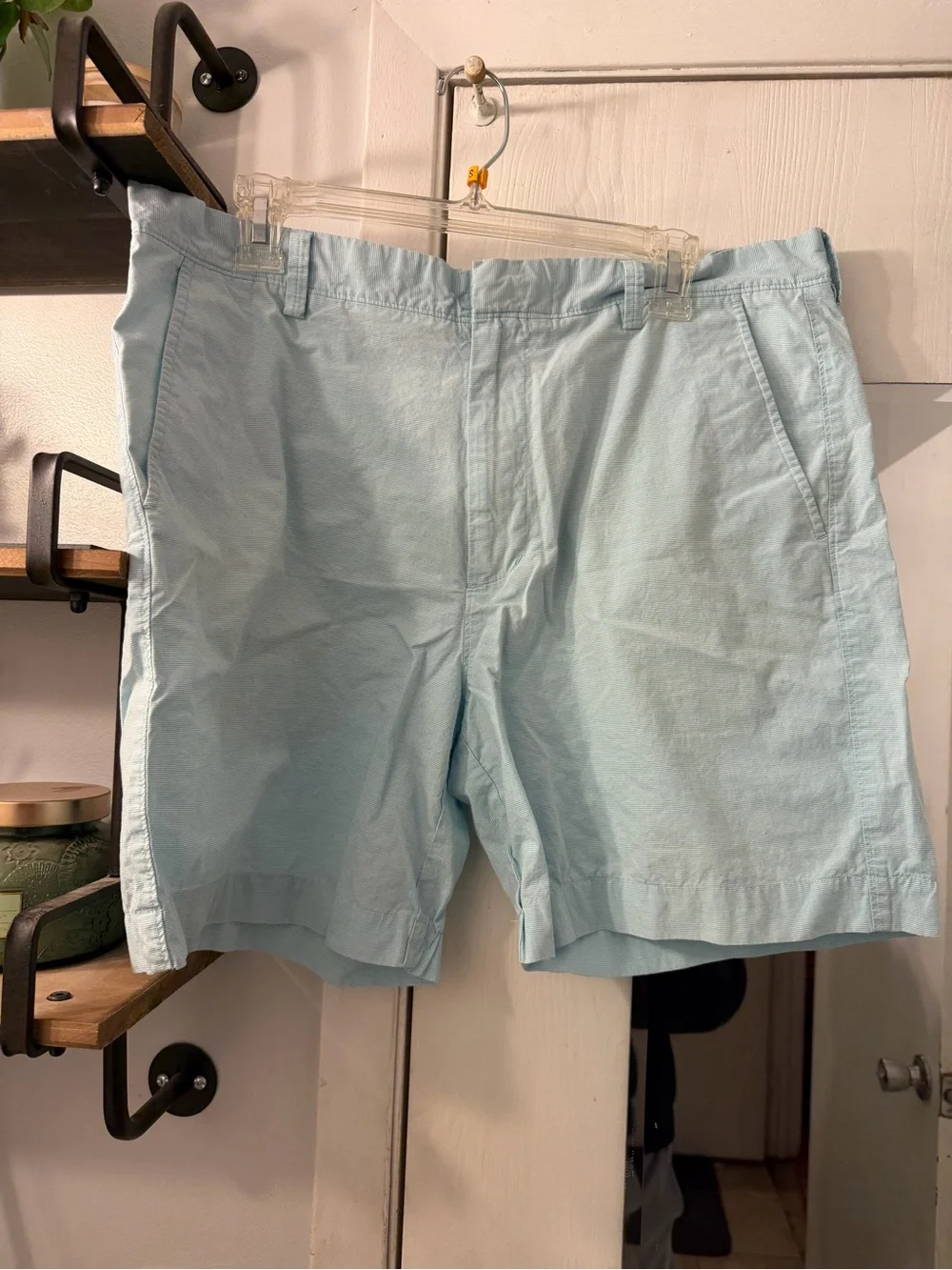 J. Crew Light Blue Flat-Front Cotton Chino Shorts